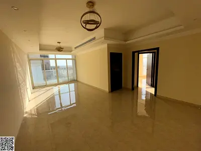 3 غرف وصاله بالروضه 1 على شارع خليفه الرئيسي تشطيب اللترا سوبر لوكس