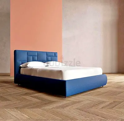 Stylish Blue Upholstered Bed