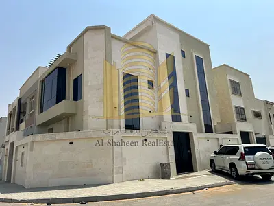 🛎️New villa for sale in Ajman🛎️ 3 floor 🔥 Al Zahia area Corner of two streets Area 210 square meters Consists of: First floor:🏮 Hall + separate sitting room with laundry Master bedroom + large kitchen