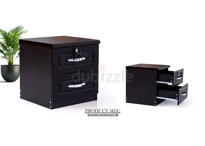 Stylish Dark Wood Nightstand with Drawers