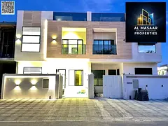 Villa with all registration and ownership fees included, ready to move in, in one of Ajman's mos