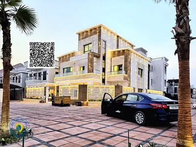 For sale, a corner villa on a main street, 6 rooms and a roof, in the Al Zahya area. The price includes registration fees.