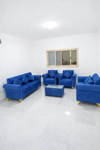 Brand new velvet fabric Stylish Blue Living Room 7 seater Sofa Set
