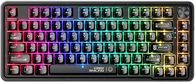 MACHENIKE K500F Crystal Gaming Keyboard, Mini Keyboard 81 Keys Gasket TKL Gaming Keyboard with RGB