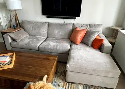Cratebarrel axis feather filled sofa