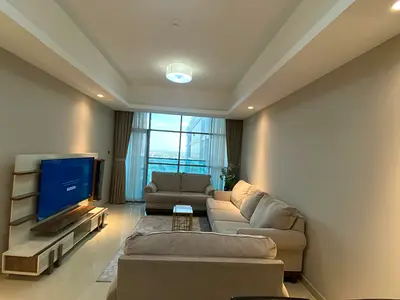 Furnished 1BR for monthly rent in Gulfa Towers, all bills included, free pool and gym, prime location.