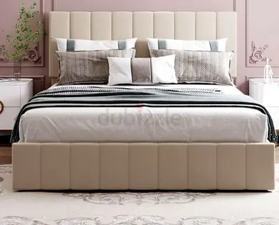 Brend New fabric wooden King size 180x200 Bed with Madical Matress Available