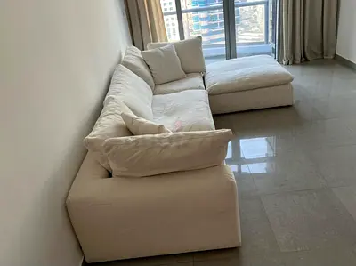 Modular feather 🪶 filled Sofa with footstool