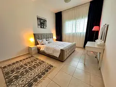 One bedroom and living room, Ajman Corniche, new furnishings, very convenient location.