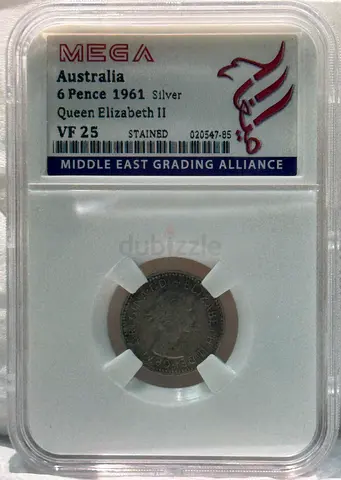 Australia 6 pence silver coin 1961 70 AED