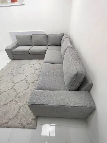Ikea gray five seater corner sofa