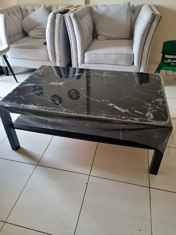 Ikea black glass top table