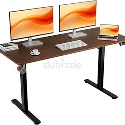 Brand New walnut Dark Brown Electric Standing Desk, 140 x 60 cm