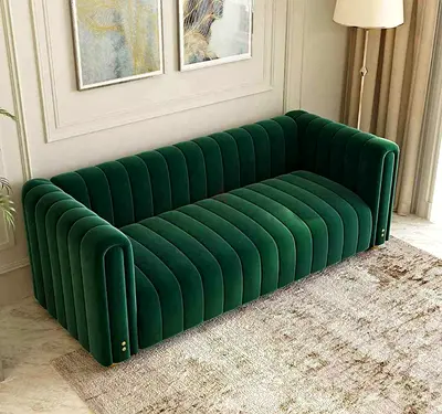 Stylish Green Velvet Sofa