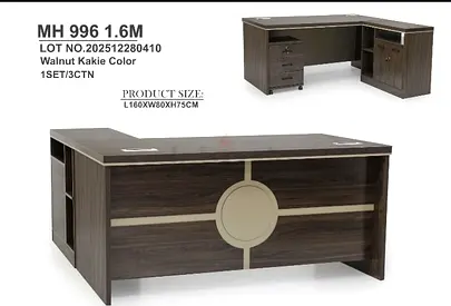 Modern Walnut Study Table with Drawers