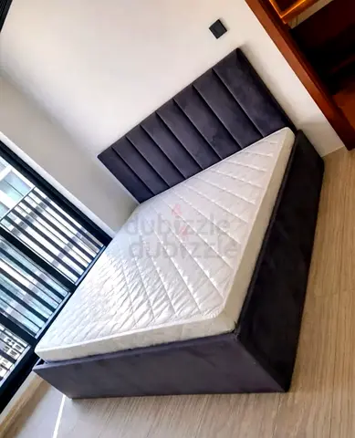 Brend New fabric wooden King size 180x200 Bed with Madical Matress Available