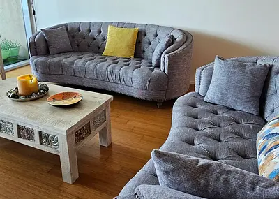 Living room 2 sofas + arm chair