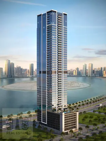 With a direct sea view on Sharjah Corniche, priced at 750 dirhams per foot.
