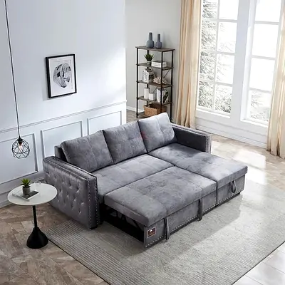 Comfortable Grey Sofa Bed with Modern Design