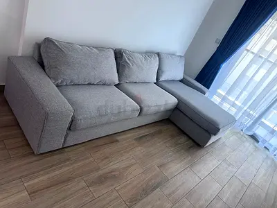 Light grey Ikea kivik L shape sofa