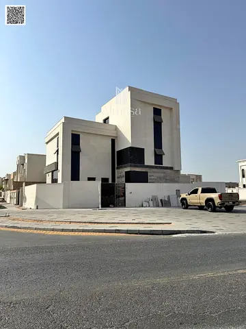 Luxury Corner Villa for Sale in Al Zahya Ajman with Modern Design and High-End Finishes, Elegant Stone Façade, Spacious Layout, Prime Main Road Locati