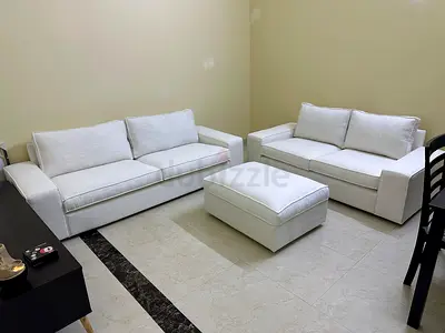 Family Size Sofa Set Big size 3+3 sofa set in cream shade. Deep seating, thick cushions, perfect fo