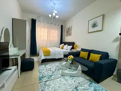 Furnished studio apartment, brand new, in Al Yasmin Towers, Al Jurf 2, Ajman