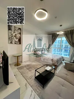 Furnished studio for monthly rent in Ajman, including all bills, parking, gym, and pool