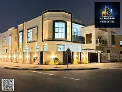 Luxury villa for sale in Al Zahia | Corner villa on two streets opposite a park | 5 master bedrooms,