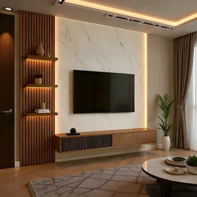 Minimalist bedroom TV unit design