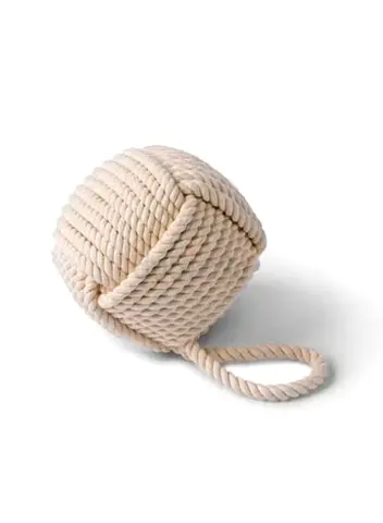 Heavy Decorative Rope Door Stopper – Cream