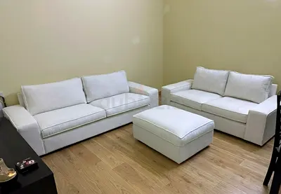 Stylish Lounge Sofa Set Comfortable and spacious seater sofa set with matching center ottoman.