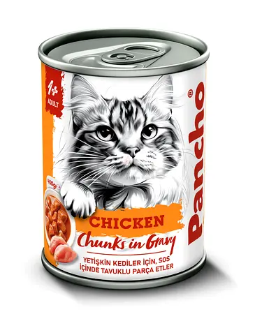 Pancho Wet Cat Food - Chunks in Gravy- 400gm canned