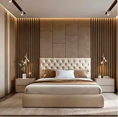 Elegant King Size Bed with Nightstands