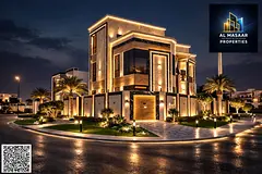 For sale: Modern corner villa in Al-Haliou, on a corner lot with two street frontages. Includes regi