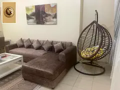 🔥 Apartment for Monthly Rent - Ajman Towers One Tower 🔥 Furnished room and lounge with upscale
