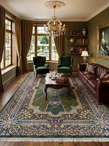 Elegant European Classical Area Rug for Timeless Interiors silk on silk , size 1.50 by 2.25