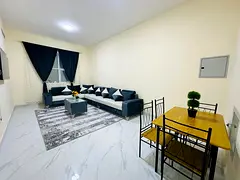 For monthly rent: One bedroom and living room, fully furnished with new furniture in Rashidiya 3 | I