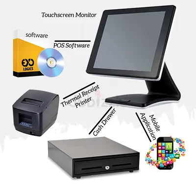 POS Cashier Solution for Shops Restaurants all hardware with software