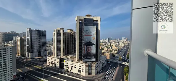 غرفة وصالة للبيع في أبراج السيتي تاور | إطلالة مفتوحة | بلكونة | باركنج | السعر 436,751 درهم
