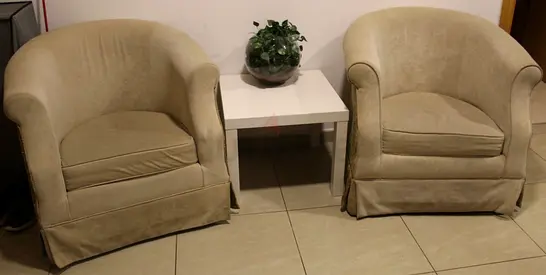 2 Comfortable Beige Sofas / Armchairs
