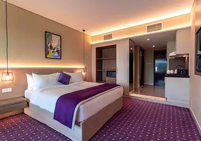 Fully Equipped Kitchen Luxury Studio near Dubai Mall metro.