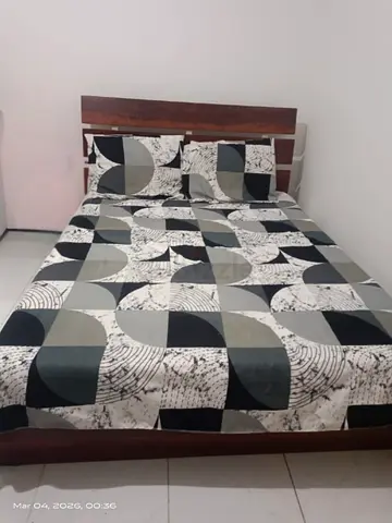 Modern Bed with Stylish Bedding Set