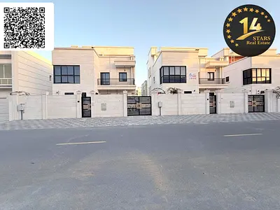Twin villa for rent in Al Zahia - Ajman, 14 rooms (7 master) +2 Majlis + 2Hall + 2Maid's room + 2Roof, first occupant. Villa for rent – Al Zahia | Ajm