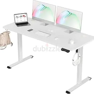 Brand New Electric Standing Desk 140x60cm (55x24) Height Adjustable, Sit Stand Desk (White)