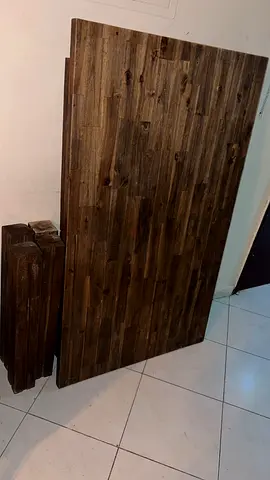 Solid Wood Dining Table with Foldable Legs