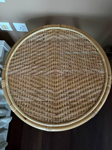 Pair of Round Rattan Side Tables