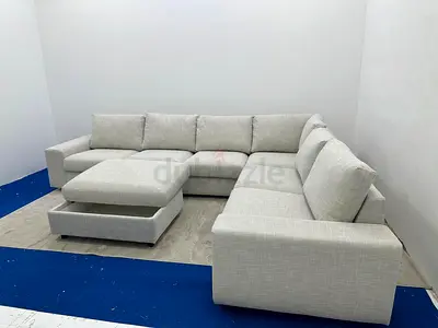 Selling Ikea vimle beige color corner lshape sofa with footstool