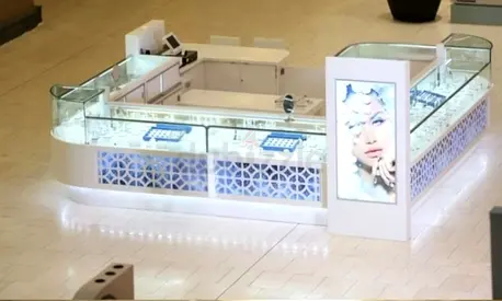 Modern White Latticed Jewelry Kiosk