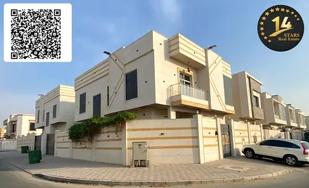 Corner villa available for rent in Al Yasmeen, Ajman, built on a 4,000 sq. ft. plot, offered at AED 116999 per year. The villa features a spacious and